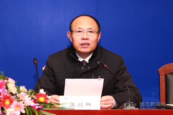 党委书记陈明辉主持报告会